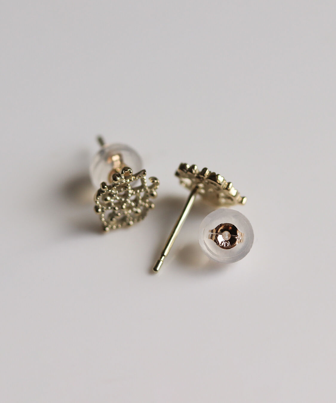  「ダイヤモンド レース ピアス | K10YG」|ピアス|