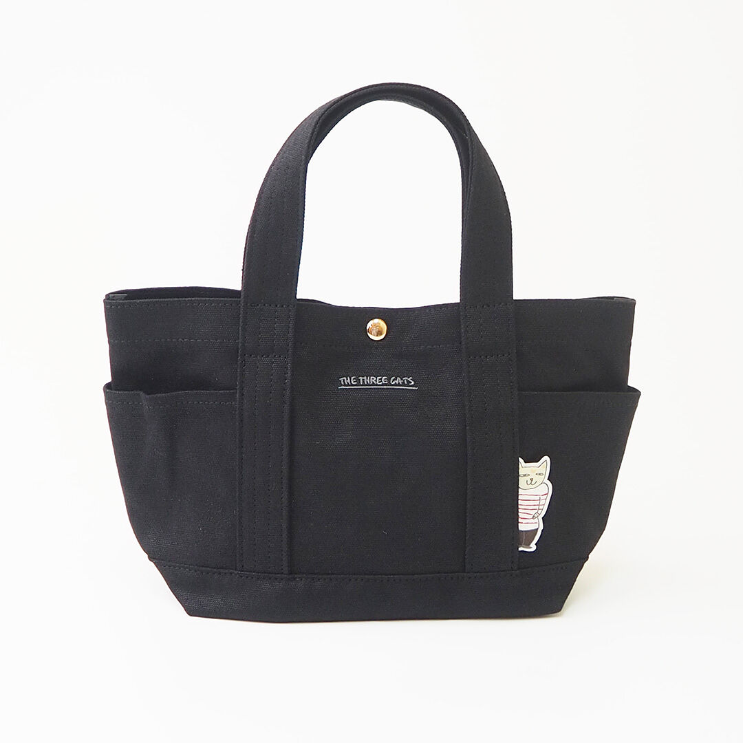  「THE THREE CATS トートバッグ S」|トートバッグ|BLK