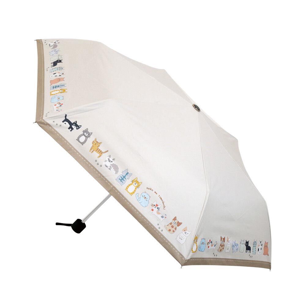 BACKYARD FAMILY「折りたたみ傘 ネコ 晴雨兼用 通販 折り畳み傘 晴雨兼用傘 晴雨兼用折りたたみ傘」|傘|ホワイト1