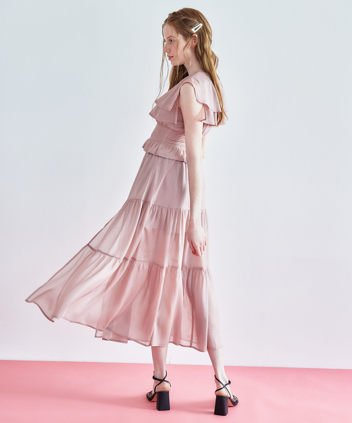 REDYAZEL「シャイニー楊柳フリルブラウス」|シャツ・ブラウス|