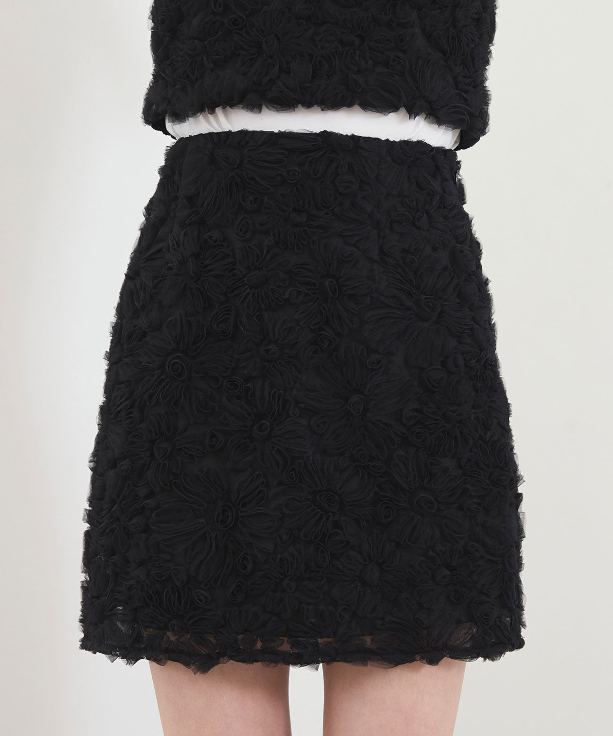 REDYAZEL「3Dフラワーレースミニスカート」|台形|