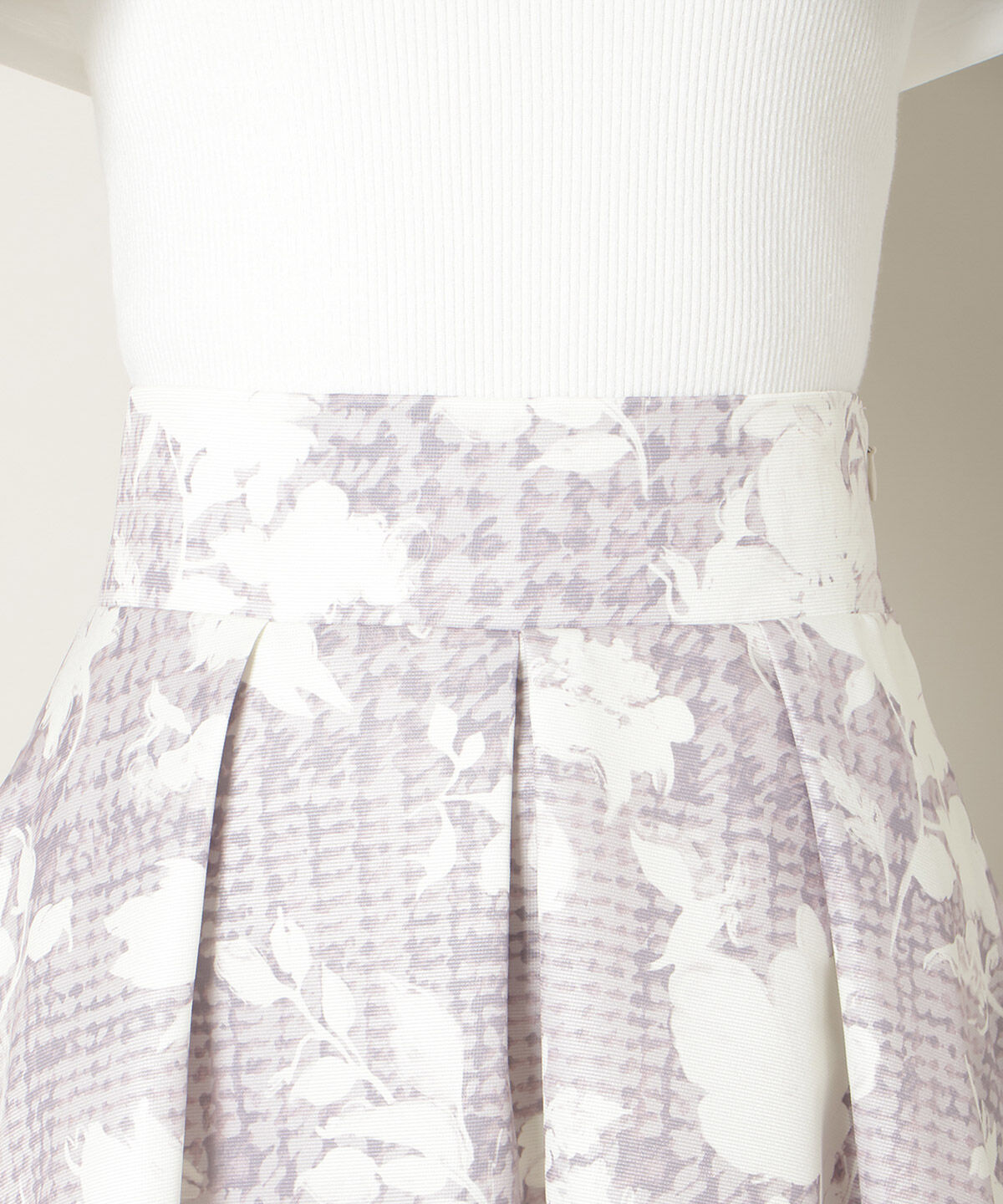 WILLSELECTION「千鳥フラワープリントボリュームタックスカート」|フレア|