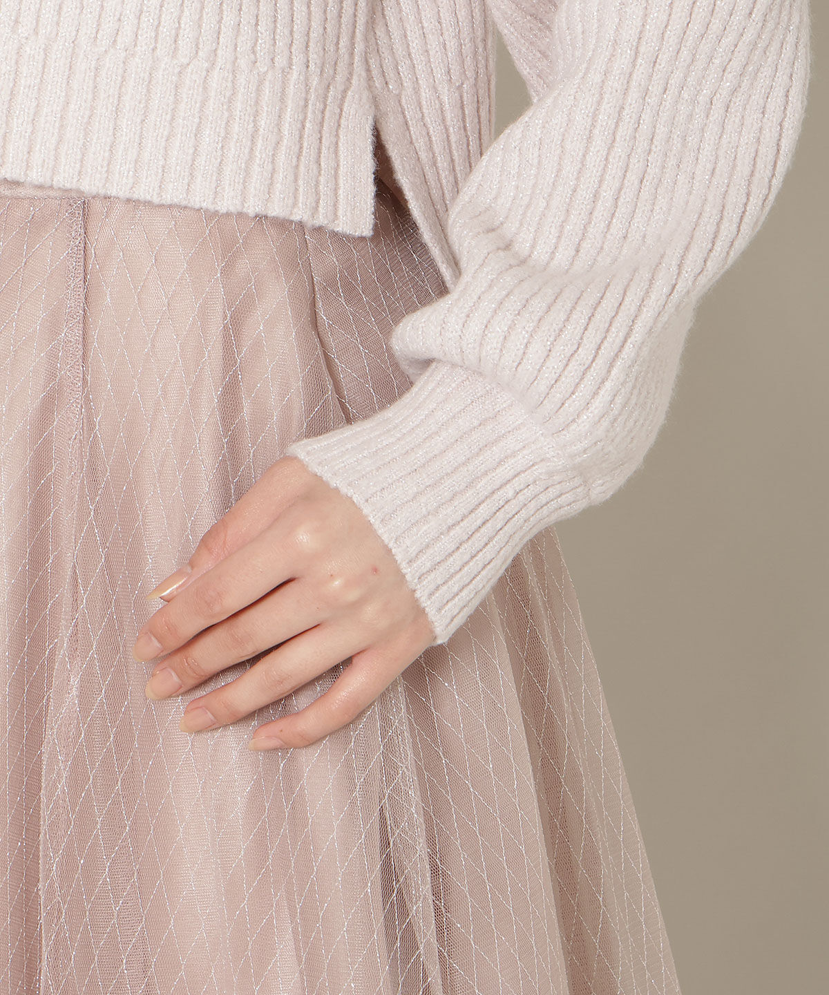 WILLSELECTION「ブローチ付きクロップドラメニット」|ニット・セーター|