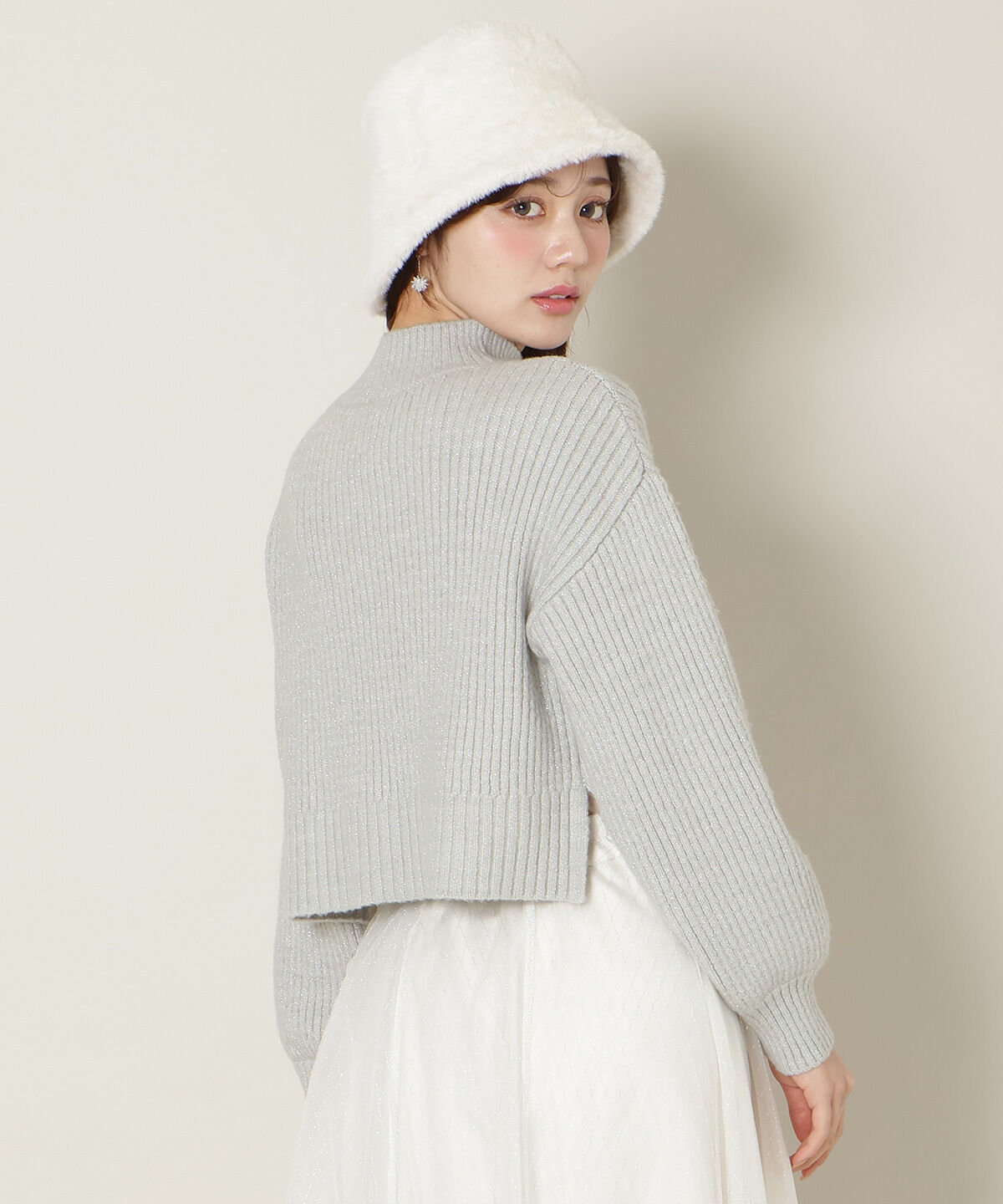 WILLSELECTION「ブローチ付きクロップドラメニット」|ニット・セーター|