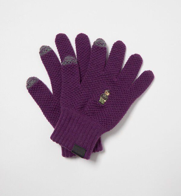 UNITED ARROWS green label relaxing「【別注】＜INFIELDER DESIGN＞ベアー ニット グローブ -タッチスクリーン-」|手袋|PURPLE