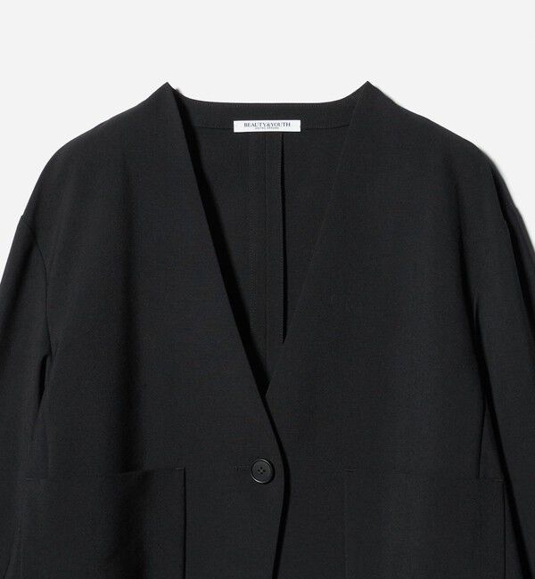 BEAUTY&YOUTH UNITED ARROWS「ポリエステルブレンド カラーレス ショートジャケット」|ノーカラージャケット|