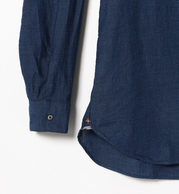 BEAMS PLUS「BEAMS PLUS / Band Collar Indigo Chambray」|シャツ・ブラウス|