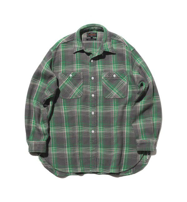 BEAMS PLUS「WORK Waffle Plaid」|シャツ・ブラウス|GREEN