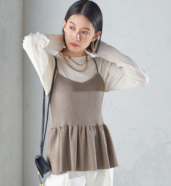 SHIPS for women「*〈手洗い可能〉ラメ ペプラム キャミソール 24SS ◇」|ベスト・ジレ|