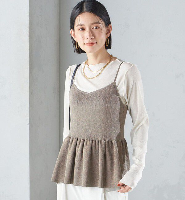 SHIPS for women「*〈手洗い可能〉ラメ ペプラム キャミソール 24SS ◇」|ベスト・ジレ|