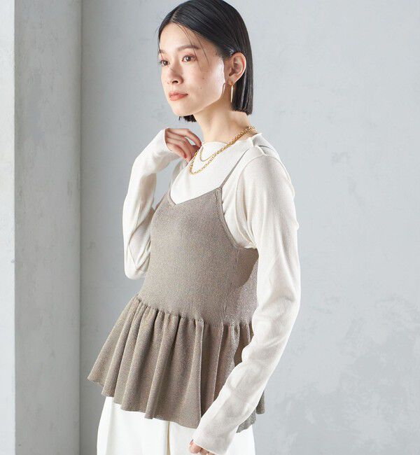 SHIPS for women「*〈手洗い可能〉ラメ ペプラム キャミソール 24SS ◇」|ベスト・ジレ|