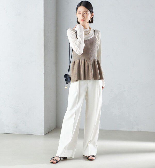 SHIPS for women「*〈手洗い可能〉ラメ ペプラム キャミソール 24SS ◇」|ベスト・ジレ|