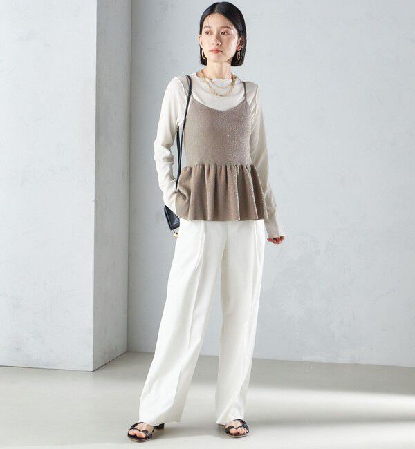 SHIPS for women「*〈手洗い可能〉ラメ ペプラム キャミソール 24SS ◇」|ベスト・ジレ|