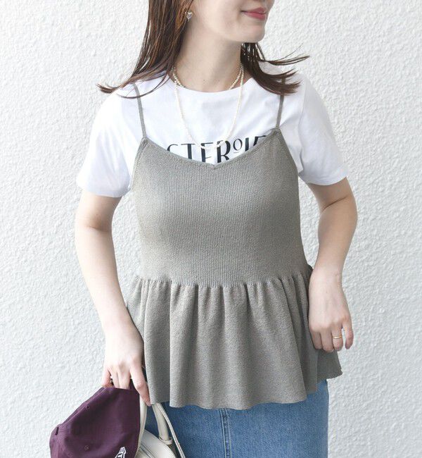 SHIPS for women「*〈手洗い可能〉ラメ ペプラム キャミソール 24SS ◇」|ベスト・ジレ|
