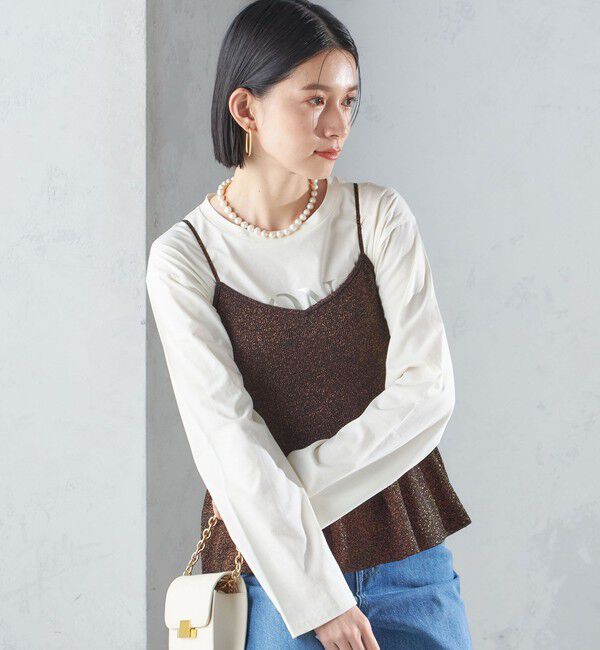 SHIPS for women「*〈手洗い可能〉ラメ ペプラム キャミソール 24SS ◇」|ベスト・ジレ|