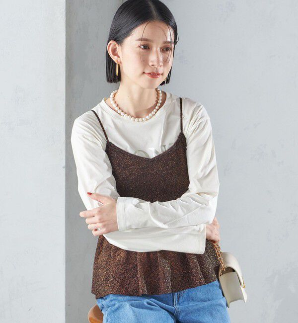 SHIPS for women「*〈手洗い可能〉ラメ ペプラム キャミソール 24SS ◇」|ベスト・ジレ|
