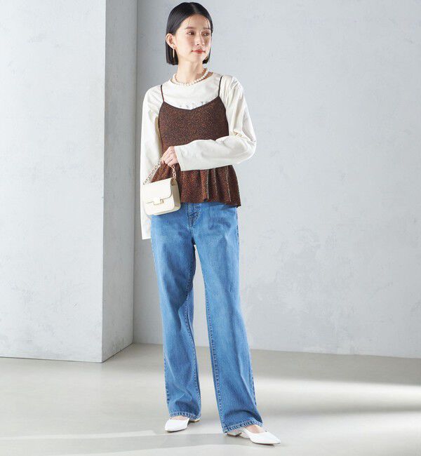 SHIPS for women「*〈手洗い可能〉ラメ ペプラム キャミソール 24SS ◇」|ベスト・ジレ|