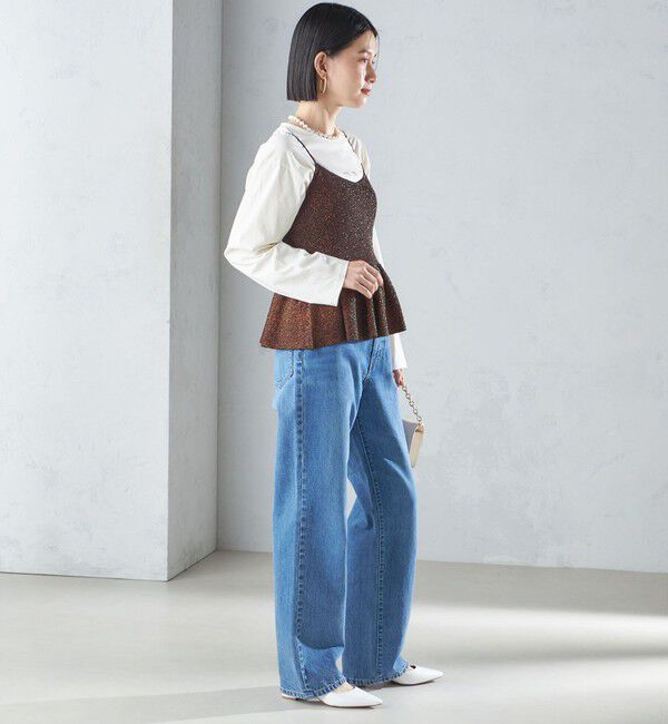 SHIPS for women「*〈手洗い可能〉ラメ ペプラム キャミソール 24SS ◇」|ベスト・ジレ|