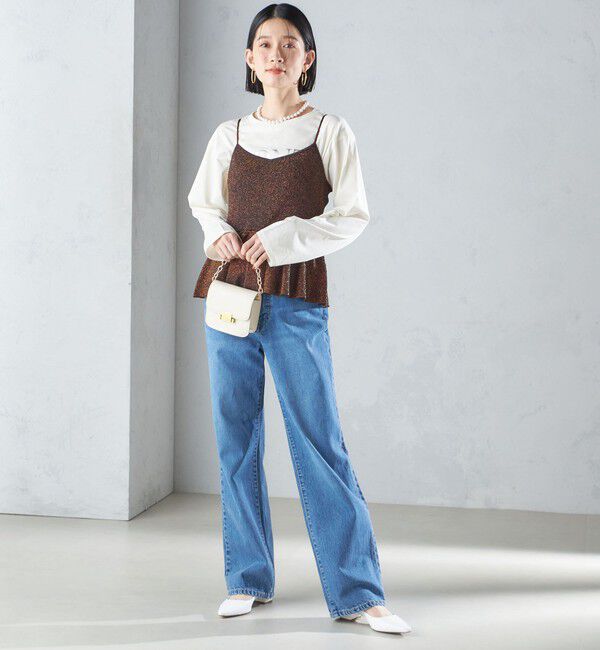 SHIPS for women「*〈手洗い可能〉ラメ ペプラム キャミソール 24SS ◇」|ベスト・ジレ|