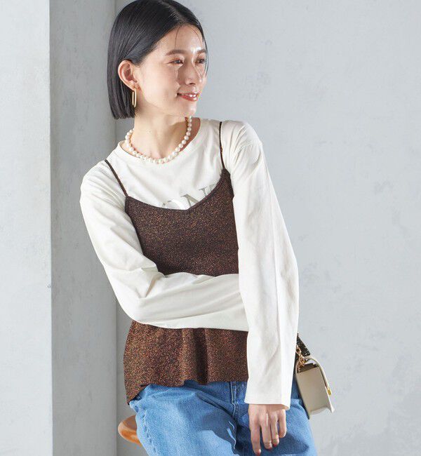 SHIPS for women「*〈手洗い可能〉ラメ ペプラム キャミソール 24SS ◇」|ベスト・ジレ|