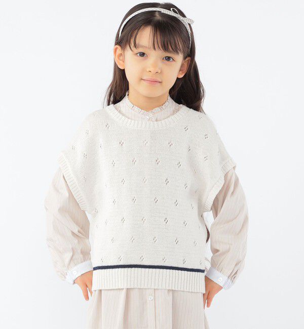 SHIPS KIDS「SHIPS KIDS:100～125cm / サマーニット ベスト」|ベスト・ジレ|オフホワイト