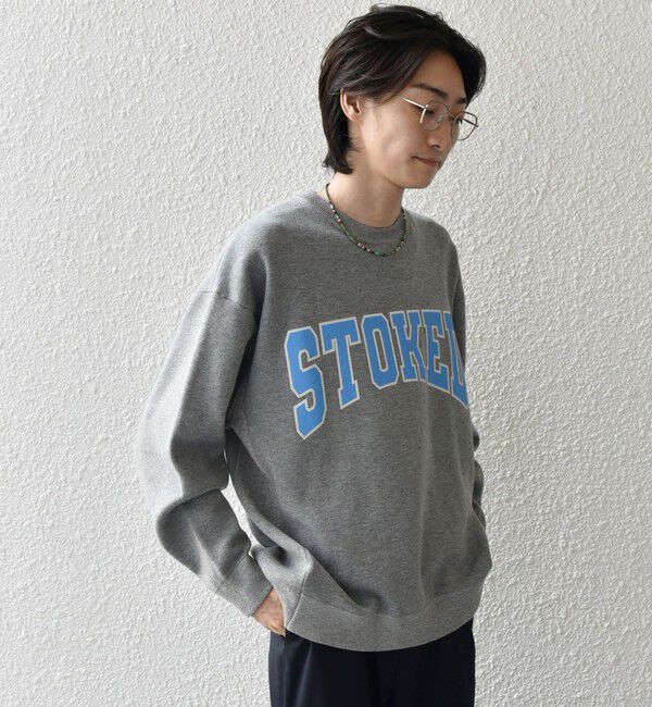 SHIPS any「【WEB限定】SHIPS any: 〈手洗い可能〉スウェット ライク カレッジ ロゴ クルーネック ニット◇」|スウェット・ジャージ|