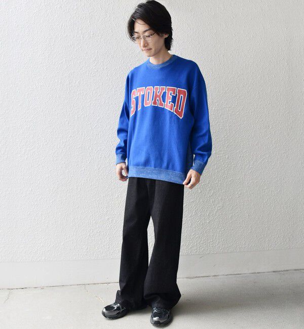 SHIPS any「【WEB限定】SHIPS any: 〈手洗い可能〉スウェット ライク カレッジ ロゴ クルーネック ニット◇」|スウェット・ジャージ|