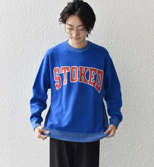 SHIPS any「【WEB限定】SHIPS any: 〈手洗い可能〉スウェット ライク カレッジ ロゴ クルーネック ニット◇」|スウェット・ジャージ|