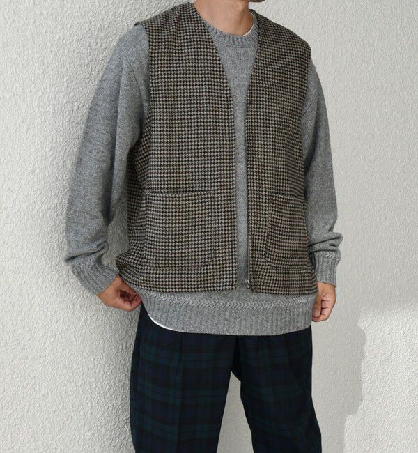 SHIPS any「SHIPS any: 〈手洗い可能〉リラックス ツイード ジップ ベスト◇」|ベスト・ジレ|キャメル