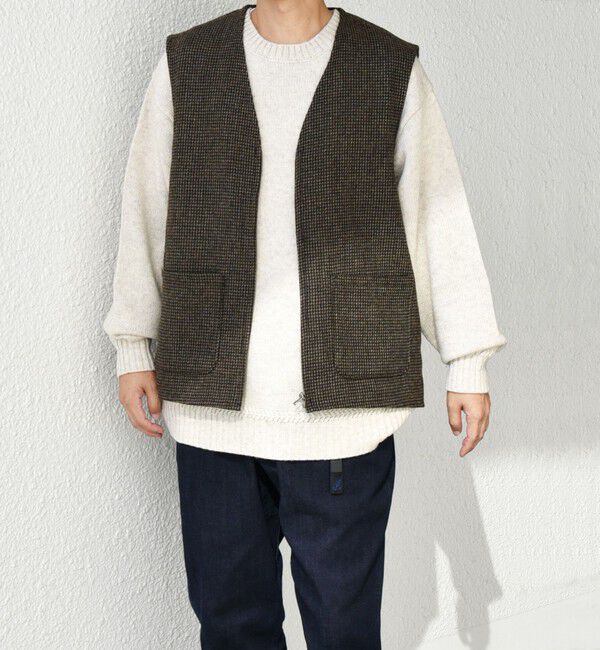 SHIPS any「SHIPS any: 〈手洗い可能〉リラックス ツイード ジップ ベスト◇」|ベスト・ジレ|