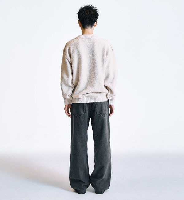 SHIPS「City Ambient Products:〈手洗い可能〉ループヤーン ワイドリブ Vネック ニット」|ニット・セーター|