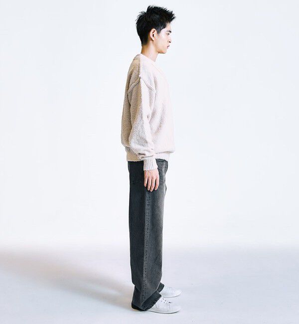 SHIPS「City Ambient Products:〈手洗い可能〉ループヤーン ワイドリブ Vネック ニット」|ニット・セーター|