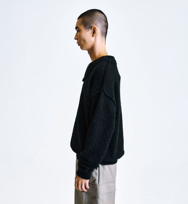 SHIPS「City Ambient Products:〈手洗い可能〉ループヤーン ワイドリブ Vネック ニット」|ニット・セーター|