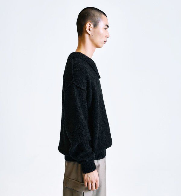 SHIPS「City Ambient Products:〈手洗い可能〉ループヤーン ワイドリブ Vネック ニット」|ニット・セーター|