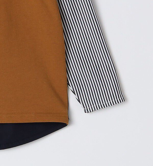 SHIPS KIDS「SHIPS KIDS:100～130cm / パターン 切替 長袖 TEE」|Tシャツ・カットソー|