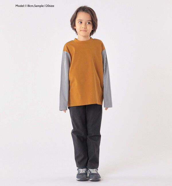 SHIPS KIDS「SHIPS KIDS:100～130cm / パターン 切替 長袖 TEE」|Tシャツ・カットソー|