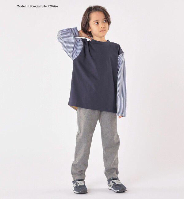 SHIPS KIDS「SHIPS KIDS:100～130cm / パターン 切替 長袖 TEE」|Tシャツ・カットソー|