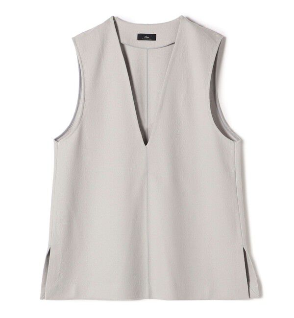 SHIPS for women「SHIPS Primary Navy Label:〈手洗い可能〉ウール ジャージー オーバー ベスト」|ベスト・ジレ|ライトグレー