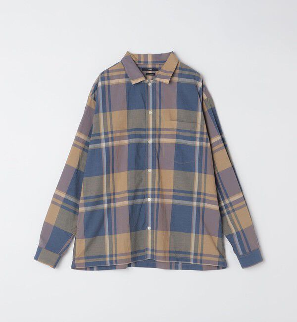 SHIPS「SHIPS: コットン シルク ビッグチェック スクエアカット ウィークエンド シャツ」|シャツ・ブラウス|