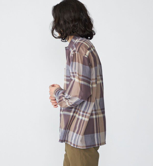 SHIPS「SHIPS: コットン シルク ビッグチェック スクエアカット ウィークエンド シャツ」|シャツ・ブラウス|