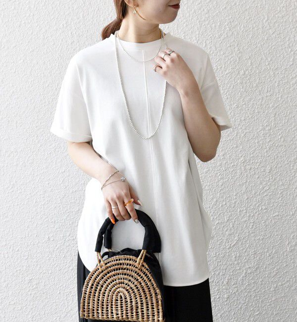 SHIPS any「SHIPS any:〈接触冷感/汗染み防止加工/洗濯機可能〉スリット ルーズ チュニック TEE」|Tシャツ・カットソー|