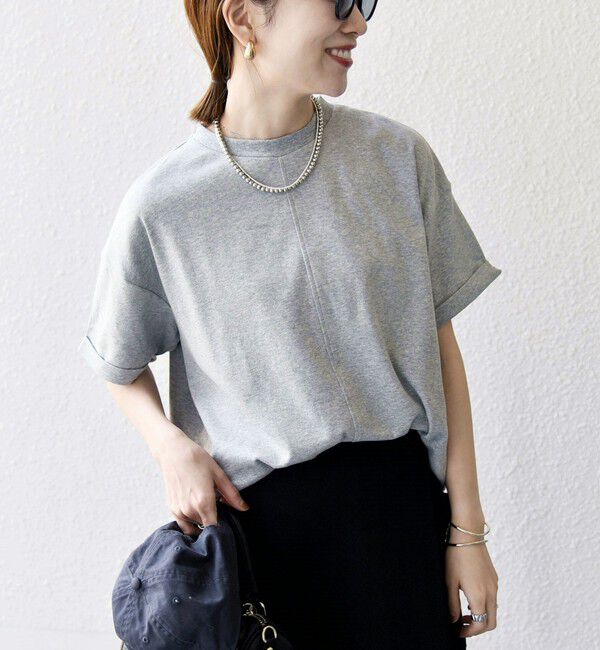 SHIPS any「SHIPS any:〈接触冷感/汗染み防止加工/洗濯機可能〉スリット ルーズ チュニック TEE」|Tシャツ・カットソー|