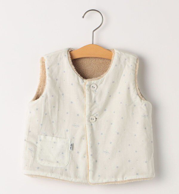 SHIPS KIDS「SHIPS KIDS:80～90cm / ベビー フェイクファー リバーシブル ベスト」|ベスト・ジレ|