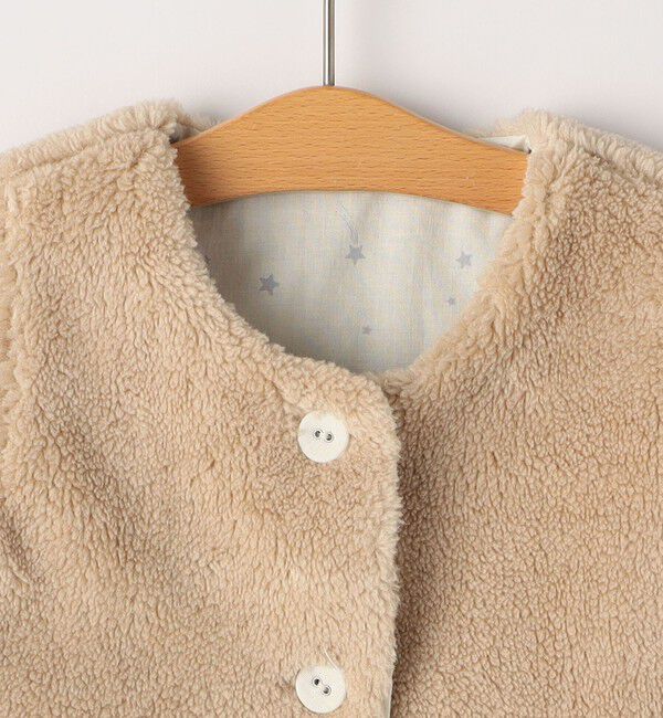 SHIPS KIDS「SHIPS KIDS:80～90cm / ベビー フェイクファー リバーシブル ベスト」|ベスト・ジレ|