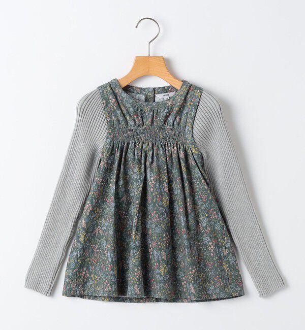 SHIPS KIDS「SHIPS KIDS:140～150cm / コーデュロイ リブ レイヤード トップス」|シャツ・ブラウス|ブルー系