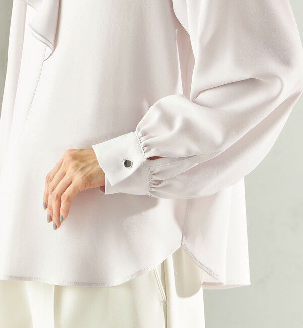 SHIPS for women「《予約》〈手洗い可能〉ジョーゼット フリル カラー ブラウス（セレモニー対応可）」|シャツ・ブラウス|