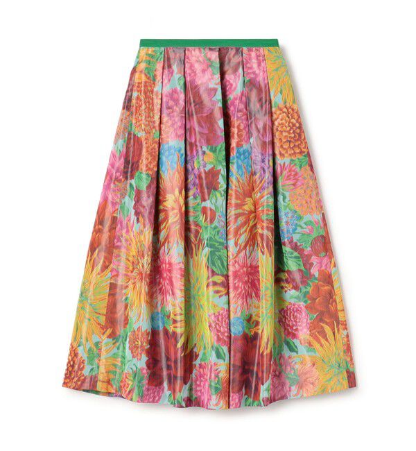 TOMORROWLAND collection「エスティバルフラワー タックスイングスカート」|フレア|64 オレンジ系