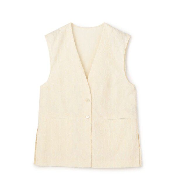 TOMORROWLAND collection「シャイニーカットジャカード Vカラージレ」|ベスト・ジレ|13 エクリュ