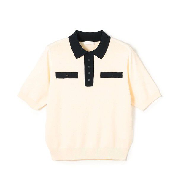 Ballsey「ストレッチタックドット ポロプルオーバー」|ニット・セーター|12 ホワイト系