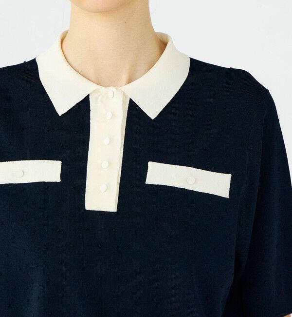 Ballsey「ストレッチタックドット ポロプルオーバー」|ニット・セーター|